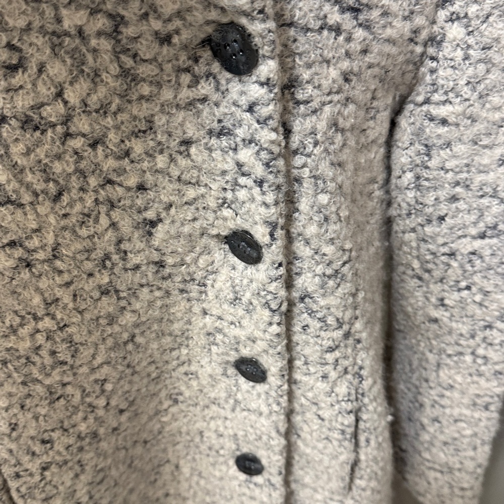 Cole Haan Cream Textured Wool Blend Coat - Picture 8 of 9